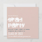 Roos Gold en Blush Nautical Afstuderen Foto Invi Kaart (Achterkant)