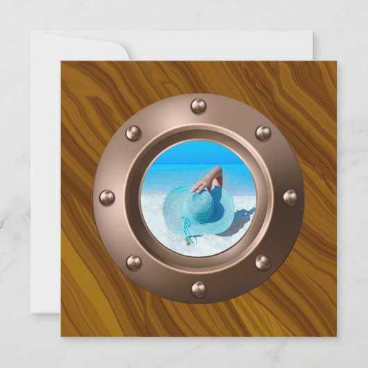 Roos Gold en Blush Nautical Afstuderen Foto Invi Kaart (Voorkant)