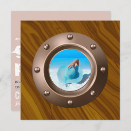 Roos Gold en Blush Nautical Afstuderen Foto Invi Kaart