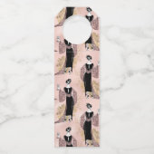 Roos Gold en Blush Pink Art Deco Wine Flessenhanger (Achterkant)