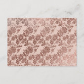 Roos Gold en Blush Pink bruiloft receptie Informatiekaartje (Achterkant)