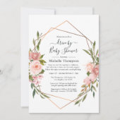 Roos Gold en Blush Pink Drive by Shower Kaart (Voorkant)