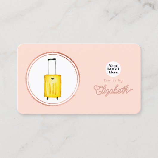 Roos Gold en Blush Pink Elegant Event Planner Visitekaartje (Voorkant)