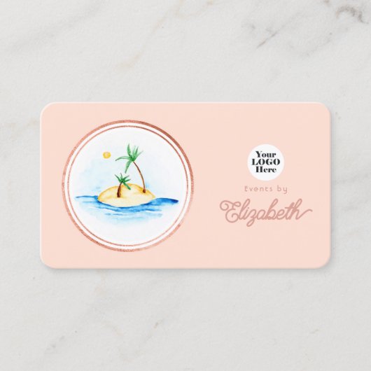 Roos Gold en Blush Pink Elegant Event Planner Visitekaartje (Voorkant)