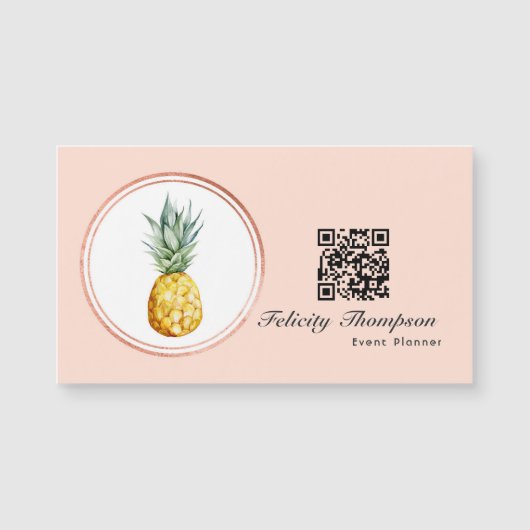 Roos Gold en Blush Pink Event Planner QR Code (Voorkant)
