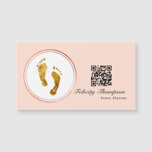 Roos Gold en Blush Pink Event Planner QR Code (Voorkant)