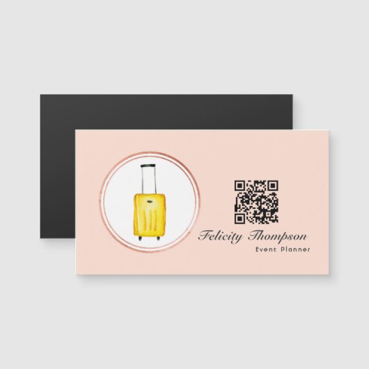 Roos Gold en Blush Pink Event Planner QR Code (Voorkant / Achterkant)