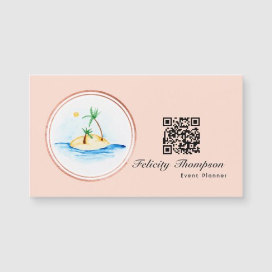 Roos Gold en Blush Pink Event Planner QR Code (Voorkant)