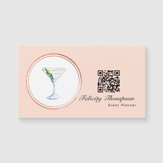 Roos Gold en Blush Pink Event Planner QR Code (Voorkant)