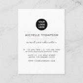 Roos Gold en Blush Pink Event Planner Visitekaartje (Achterkant)