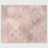 Roos Gold en Blush Pink Fleur de Lis patroon Cadeaupapier (Vlak)
