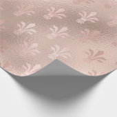 Roos Gold en Blush Pink Fleur de Lis patroon Cadeaupapier (Hoek)