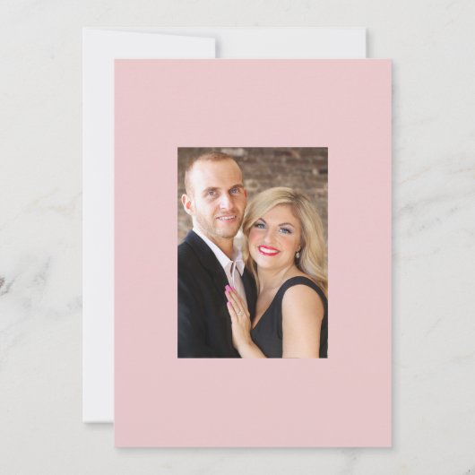 Roos Gold en Blush Pink Floral Weduwfoto Save The Date (Achterkant)