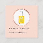 Roos Gold en Blush Pink Logo Reizen Vierkante Visitekaartje (Voorkant)