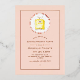 Roos Gold en Blush Pink Perfume Bachelorette Folie Uitnodiging