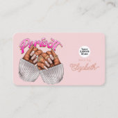 Roos Gold en Blush Pink Periodt Nail Salon Visitekaartje (Voorkant)