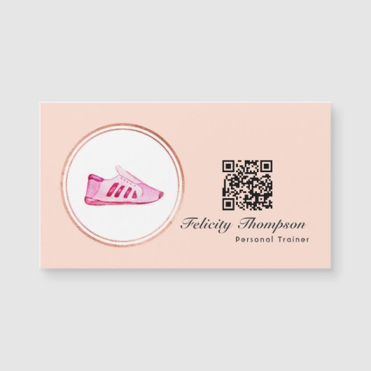 Roos Gold en Blush Pink Personal Trainer QR Code (Voorkant)