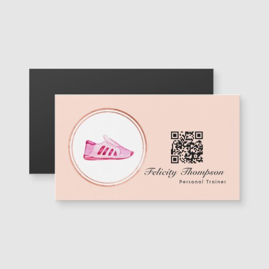 Roos Gold en Blush Pink Personal Trainer QR Code (Voorkant / Achterkant)