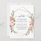 Roos Gold en Blush Pink Weddenschap Update Kaart (Voorkant)