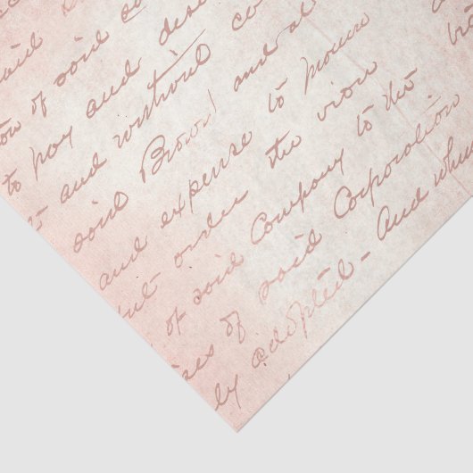 Roos Gold en Blush Roze kalligrafie Tissuepapier (Detail)