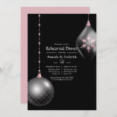 Roos Gold en Blush roze kerstbruiloft Kaart (Voorkant / Achterkant)