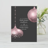 Roos Gold en Blush roze kerstbruiloft Kaart (Staand voorkant)