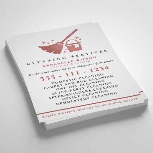 Roos Gold en Blush roze reinigingsservices Flyer