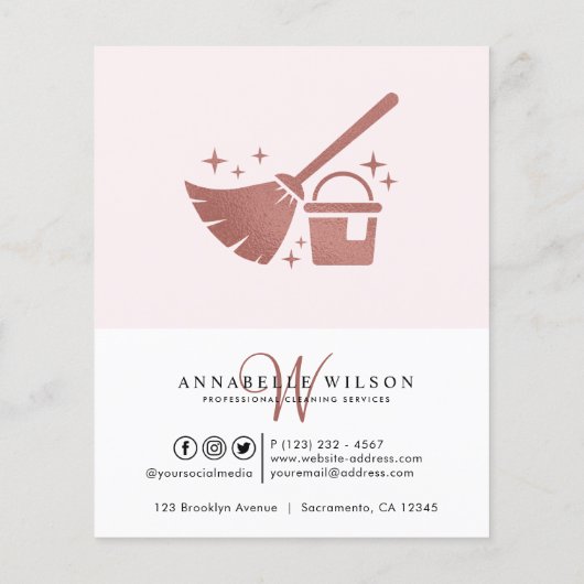 Roos Gold en Blush roze reinigingsservices Flyer (Achterkant)