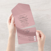 Roos Gold en blush roze roze bruinktbruin All In One Uitnodiging (Afscheurbaar)