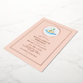 Roos Gold en Blush Tropical Bachelorette Weekend Folie Uitnodiging (Gedraaid)