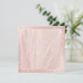 Roos Gold en Blush uitnodigingen (Staand voorkant)