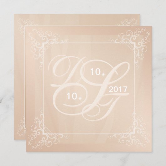 Roos Gold en Blush uitnodigingen (Voorkant / Achterkant)