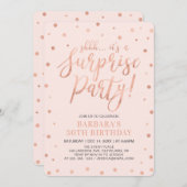 Roos Gold en Blush | Verrassende Birthday Partij Kaart (Voorkant / Achterkant)