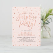 Roos Gold en Blush | Verrassende Birthday Partij Kaart (Staand voorkant)