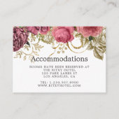  Roos Gold en Blush Wedding Accommodations Informatiekaartje (Voorkant)