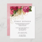 Roos Gold en Blush Wedding Guest - Gegevens Informatiekaartje (Voorkant / Achterkant)