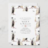 Roos Gold en blush wijnbridesmaids Luncheon Kaart (Voorkant)