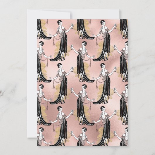 Roos Gold en Blush Wine Tasting Engagement Party Kaart (Achterkant)