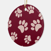 Roos Gold- en Bourgogkleurige kleurenpatroon Keramisch Ornament (Links)