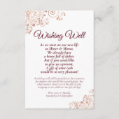 Roos Gold en Bourgogne bruiloft goed gedicht Informatiekaartje (Voorkant)