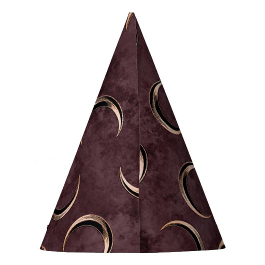 Roos Gold en Bourgogne Gothic Celestial Halloween Feesthoedjes (Achterkant)