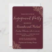 Roos Gold en Bourgondische Rozen Verlovingsfeest Kaart (Voorkant)