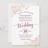 Roos Gold en bruidsmeisje Elegant Frilly Lace Wedd Kaart (Voorkant)