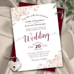 Roos Gold en bruidsmeisje Elegant Frilly Lace Wedd Kaart<br><div class="desc">Deze prachtige huwelijksuitnodiging is voorzien van een eenvoudig maar elegant ontwerp met een barbaarse scriptkalligrafie op een klassieke witte achtergrond en een fris roos goudfaux folie latgree in de hoeken. De typografie en de lay-out zijn elegant en stijlvol. Een prachtige manier om je vrienden en familie uit te nodigen om...</div>