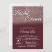 Roos Gold en Burgundy Bridal Shower Kaart (Voorkant)