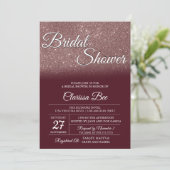 Roos Gold en Burgundy Bridal Shower Kaart (Staand voorkant)