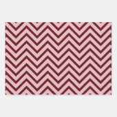 Roos Gold en Burgundy Chevron Pattern Inpakpapier Vel (Voorkant)