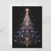 Roos Gold en Donkerblauwe kerstboom Kaarten (Voorkant)