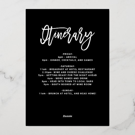 Roos Gold en Faux Glitter | Bachelorette Weekend Folie Uitnodiging (Achterkant)