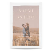 Roos Gold en Folie van het fotohuwelijk Folie Uitnodiging